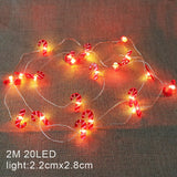 Popxstar Christmas Tree Lights Decorations Santa Claus Snowflake Snowman  LED Fairy Lights Hanging Garland Xmas Home Decor New Year