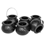 Popxstar 6pcs Mini Halloween Candy Bucket Pot Witch Skeleton Cauldron Holder Jar Trick Or Treat Halloween Party Decoration Props Kids Toy