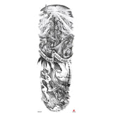 Popxstar New Year's Day Valentine's Day Waterproof Temporary Tattoo Sticker for Men Women Totem Geometric Full Arm Large Size Sleeve Tatoo Fake Tatto Flash Tattoos