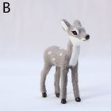 Popxstar Simulation Polyethylene Animal Sika Deer Reindeer Xmas Home Decor Lying Miniatures Christmas Elk Scene Arrangement Props Lying