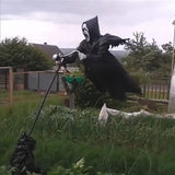 Popxstar Halloween Garden Decoration Ghostface Scarecrow Outside Hanging Scary Scream Ghost Bird Repeller Creative Scarecrow Decorations