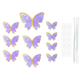 Popxstar 1Set Happy Birthday Cake Toppers Cake Decoration Handmade Butterfly Cupcake Topper For Wedding Birthday Party Baby Shower Baking
