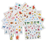 Popxstar 12Pcs Halloween Sticker Set Bat Witch Cat Sticker Design For Nail Art Decorations Water Transfer Sliders Tips Christmas Manicure