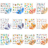 Popxstar 12Pcs Halloween Sticker Set Bat Witch Cat Sticker Design For Nail Art Decorations Water Transfer Sliders Tips Christmas Manicure