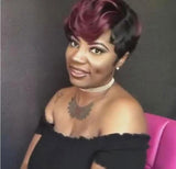 Popxstar Synthetic Hair Women Short Curly African American Wig Machine Made