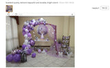 Popxstar 141pcs Macaron Purple Wedding Balloon Garland White Chrome Silver Balloons Arch Kit Valentine's Day Anniversary Birthday Decor
