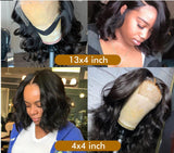 Popxstar Body Wave 13x6 Short Bob Wig 13x4 Lace Front Human Hair Brazilian Remy 4x4 Closure Loose Pre Plucked 180 Density For Black Women