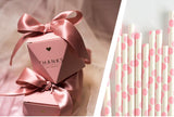 Popxstar New Creative Pink Candy Boxes Wedding Favors and Gifts Box Party Supplies Baby Shower Paper Chocolate Boxes Package"thank you"