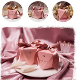 Popxstar New Creative Pink Candy Boxes Wedding Favors and Gifts Box Party Supplies Baby Shower Paper Chocolate Boxes Package"thank you"