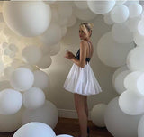 Popxstar 5 "10" 12 "18" 24" 36 " Matte Pure White Balloons Round White Art Shape Wedding Birthday Decoration Party Helium Balloons