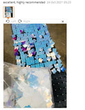 Popxstar 5000pc Shimmer Sequin For Air Activated Panel Wedding Backdrop Background Live Decoration Shimmering Turquoise Mirror Party Wall