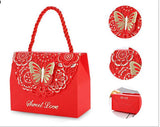 Popxstar 50pcs 3D Stereoscopic Flowers and Butterflies Wedding Favors Gift Bag for Guests Baby Shower Candy Box Birthday Party Candy Bag