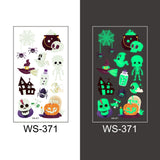 Popxstar Halloween Tattoo for Children Glowing Dark Taty Waterproof Fake Luminous Tattoo Stickers Body Art Cartoon Tattoo 105*60 Mm