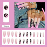 Popxstar Spring Centerpiece Ideas Short Square Acrylic Nails Spring Dip Nails  24pcs/box Fake Nails With Design Tai Chi White Black Full Cover Acrylic Press On Fake Nails Sets With Glue Long Artifical Nails