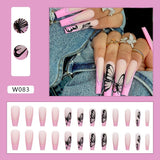 Popxstar spring centerpiece ideas short square acrylic nails spring dip nails  24pcs/box Fake Nails With Design Tai Chi White Black Full Cover Acrylic Press On Fake Nails Sets With Glue Long Artifical Nails