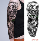 Popxstar Teenagers over Knee Tattoo Men Small Men's Tattoos Waterproof Temporary Tattoo Sticker Anubis Ancient Egypt Dog Roma Clock Eye Full Arm Fake Tatto Flash Tatoo Sleeve for Men Women