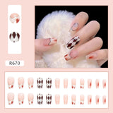 24Pcs/Box Red Ballerina Fake Nails Press On Nial Art Tips False Nails Press On Nails Coffin Artificial Nails