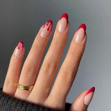 Popxstar 24pcs/Box False Nails Almond Coffee Color Design Artificial Ballerina Fake Nails With Glue Full Cover Nail Tips Press On Nails