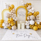 Popxstar Lemon Yellow Balloon Garland Arch Kit Sand White Boho Girl Wedding Birthday Party Latex Balloons Baby Shower Decoration Supplies