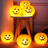 Popxstar 5Pcs Led Light up Balloon Latex Pumpkin Balloons Halloween Party Decorations for Home Halloween Pumpkin Decor Outdoor indoor