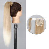 Popxstar Synthetic Corn Wavy Long Ponytail  Hairpiece Wrap on Clip Hair Extensions Ombre Brown Pony Tail Blonde Fack Hair