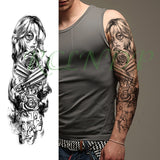 Popxstar Teenagers over Knee Tattoo Men Small Men's Tattoos Waterproof Temporary Tattoo Sticker Anubis Ancient Egypt Dog Roma Clock Eye Full Arm Fake Tatto Flash Tatoo Sleeve for Men Women
