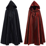 Popxstar Halloween Party Cosplay Woman Men Adult Long Hero Witchcraft Witchcraft Robe Hood Cloak Cosplay Satin Red Medieval Cloak