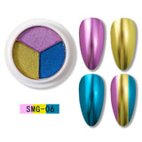 Mirror Nail Powder Pigment Pearl White Rubbing on Nail Art Glitter Dust Chrome Aurora Blue Manicure Holographic Decorations