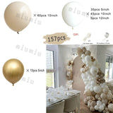 Popxstar White Metal Gold Balloon Garland Arch Kit Girl Propose Wedding Party Latex Birthday Ballons Gender Reveal Baby Shower Decoration
