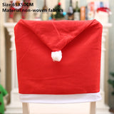 Popxstar New Year Christmas Grid Chair Cover Noel Santa Christmas Decorations for Home Navidad Xmas Ornament Dinner Table Decor