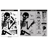 Popxstar Halloween Giant Ghost Monster Ghost Shadow Window Sticker Witch Death Bat Skeleton Helloween Party Decor Electrostatic Sticker