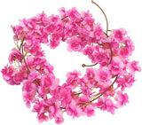 Popxstar 1.8M Silk Sakura Cherry Blossom Vine Lvy Wedding Arch Decoration Layout Home Party Rattan Wall Hanging Garland Wreath Slingers