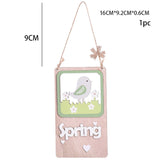 Popxstar 1pc Easter Wooden Hanging Ornament Bird House Pendant for Spring Easter Home Door Decorations Kids Party DIY Crafts Supplies