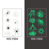 Popxstar Halloween Tattoo for Children Glowing Dark Taty Waterproof Fake Luminous Tattoo Stickers Body Art Cartoon Tattoo 105*60 Mm