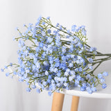 Popxstar 10PCS Gypsophila Artificial Flower White Pink Blue Baby Breath Plastic Bouquet For Home Decorative DIY Wedding Party Decoration