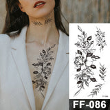 Popxstar Waterproof Temporary Tattoo Sticker I Love You Flash Tattoos Lip Print Butterfly Flowers Body Art Arm Fake Sleeve Tatoo Women