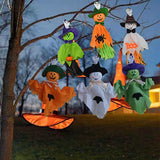 Popxstar 1pcs Halloween Hanging Ghost Decorations Pumpkin Ghost Straw Windsock Pendant for Outdoor Indoor Bar Party Background Decoration