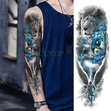 Popxstar Teenagers over Knee Tattoo Men Small Men's Tattoos Waterproof Temporary Tattoo Sticker Anubis Ancient Egypt Dog Roma Clock Eye Full Arm Fake Tatto Flash Tatoo Sleeve for Men Women
