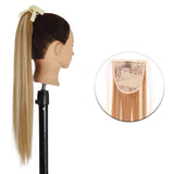 Popxstar Synthetic Corn Wavy Long Ponytail  Hairpiece Wrap on Clip Hair Extensions Ombre Brown Pony Tail Blonde Fack Hair