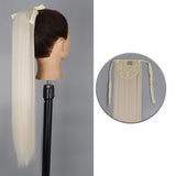Popxstar Synthetic Corn Wavy Long Ponytail  Hairpiece Wrap on Clip Hair Extensions Ombre Brown Pony Tail Blonde Fack Hair
