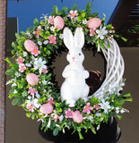 Popxstar Easter Rabbit Wreath Bunny Easter Party Colorful Eggs Chick Happy Easter Day Decor For Home Welcome Spring Butterfly Parti Favor