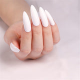 Popxstar 24pcs/Box False Nails Almond Coffee Color Design Artificial Ballerina Fake Nails With Glue Full Cover Nail Tips Press On Nails