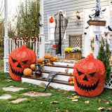 Popxstar 1pcs Halloween Pumpkin Bags Yard Outdoor Garden Decor Plastic Lawn Leaf Bag Garbage Bag With Twist Ties Halloween Party Supplies