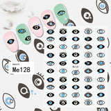 Popxstar Nail Art Stickers Water Decals Eyes Stripe Nail Art Decorations for Manicure Accessories Press on Nails Foil Stickers and Decals