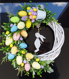 Popxstar Easter Rabbit Wreath Bunny Easter Party Colorful Eggs Chick Happy Easter Day Decor For Home Welcome Spring Butterfly Parti Favor