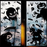 Popxstar Halloween Giant Ghost Monster Ghost Shadow Window Sticker Witch Death Bat Skeleton Helloween Party Decor Electrostatic Sticker