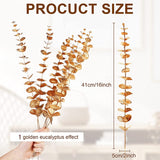 Popxstar Golden Artificial Plants Eucalyptus Leaf Home Christmas Decor Living Room Desk Decor Party Wedding Holiday Flower Arrangement