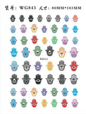 Popxstar Nail Art Stickers Water Decals Eyes Stripe Nail Art Decorations for Manicure Accessories Press on Nails Foil Stickers and Decals