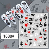 Popxstar Nail Art Stickers Accessories Halloween Nails Art Manicure Back Glue Decal Decorations Stickers for Nails Tips Beauty Sticker