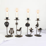 Popxstar Halloween Retro Creative Candle Holder Ornament Wrought Iron Candle Holder Happy Helloween Party Decor Trick Or Treat Party